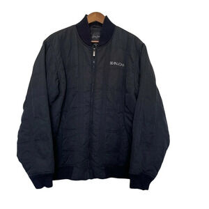 Sean John Bomber Jacket Men Medium Black Quilted Full Zip Streetwear Hip Hop Y2K